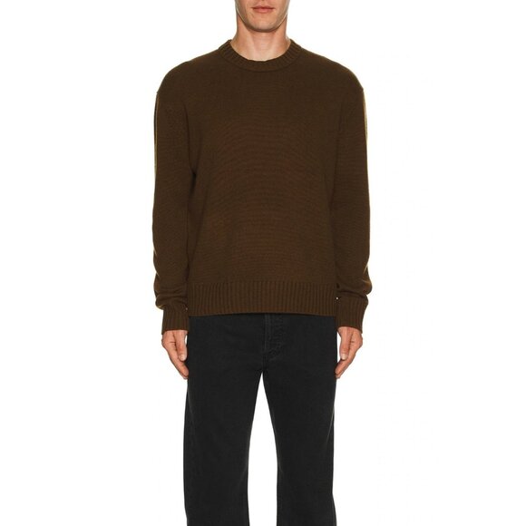 FRAME Cashmere Crewneck Sweater in Dark Camel - Picture 2 of 4
